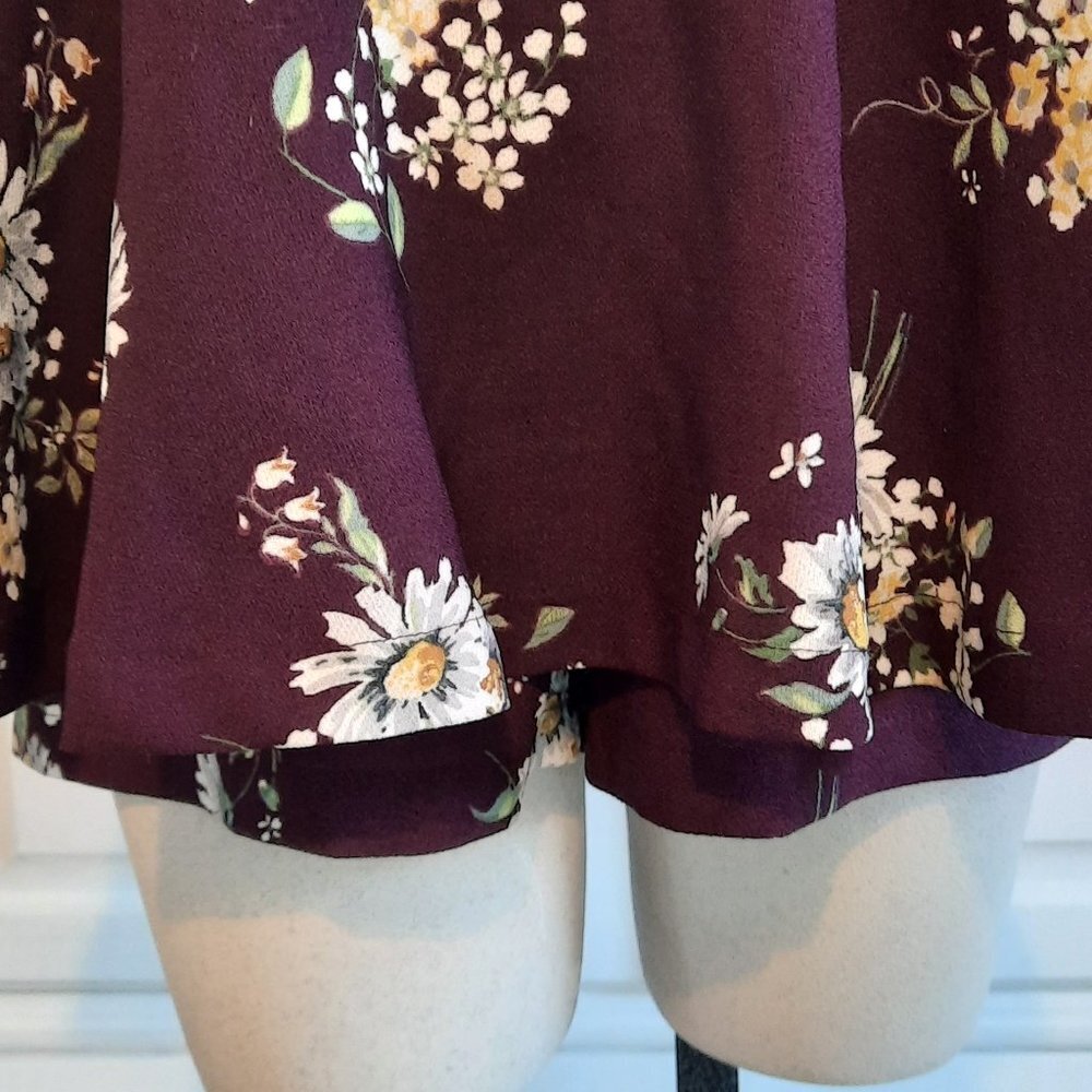 Forever 21 Burgundy Floral Strapless Mini Dress - Picture 5 of 11